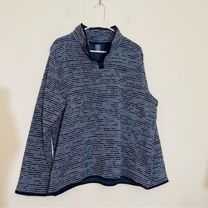 St John’s Bay Fleece Long Sleeve Pullover Sweater Size XXL Color Blue/White